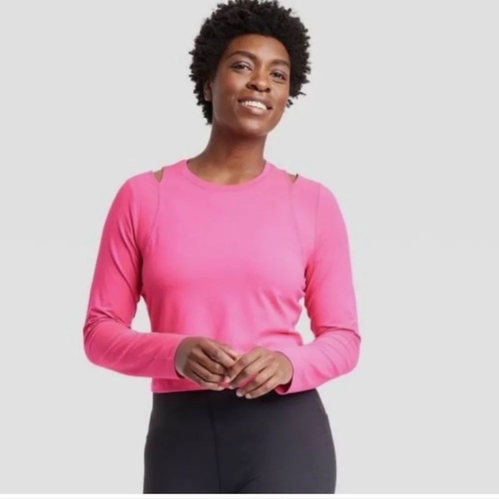 All In Motion Women's M Top Cropped Neon Pink